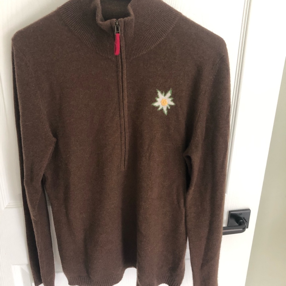 Cashmere full zip alpine sweater